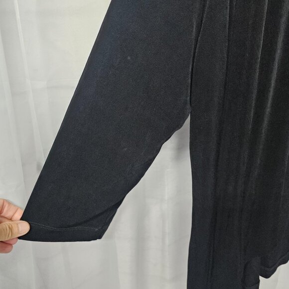 Chico's Travelers Black Cardigan Jacket Minimalist Goth Whimsigoth 3 (XL) - Picture 2 of 6